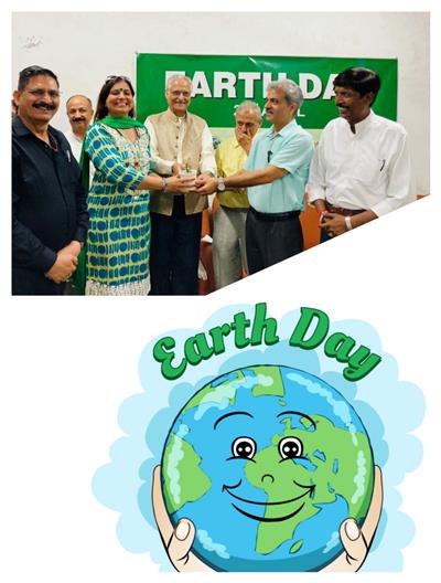 पृथ्वी के रंग जैसे परिधान पहन श्रीमती सुधा ने मनाया विश्व पृथ्वी दिवस